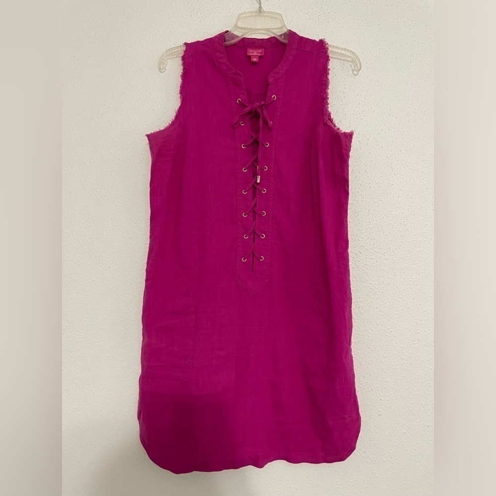 Trina Turk x INC Linen Lace-Up Sleeveless Dress Size Medium - Picture 2 of 13